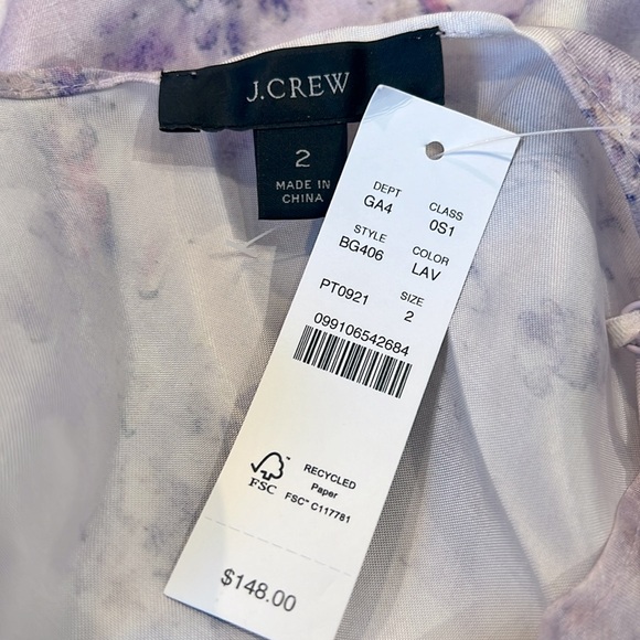 Flora Obscura x J.Crew Cupro-Blend Slip Dress Lavender Fields - Picture 13 of 15